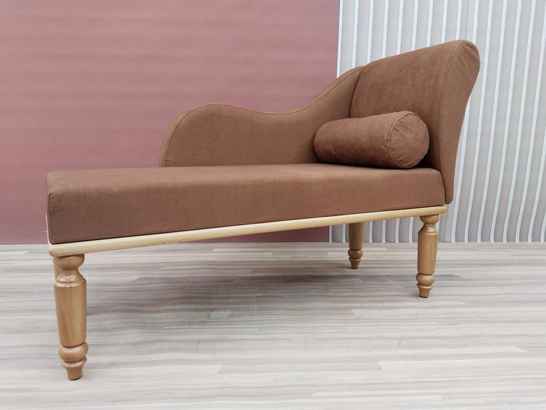Soft cushioned bench, Chaise lounge chair, Special event lounge, Summer style decor, Bench with backrest, Fainting couch, Sunset orange seat
