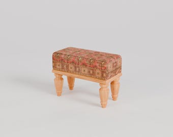 Geometric bench, Boho decor bench, Ottoman pouf, Small area bench, Footstool for chair, Bed side stool, Vanity chair, 9x18x14" RSB 9x18 108