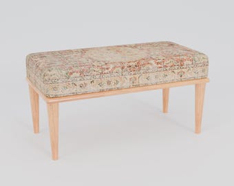 Upholstered bench, Handmade bench, Ottoman bench, Kilim bench, Sitting bench, Padded bench, Farmhouse bench, Dining bench, RSB 12-01