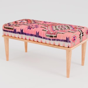 Wood work bench, Pink bench, Piano bench, Sitting bench, Dining bench, Kitchen bench, Entry bench, Hallway bench, Tufted bench, RSB 66