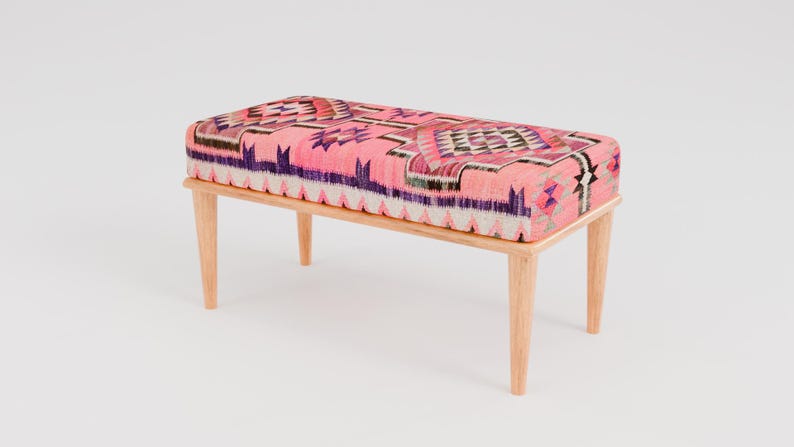 Wood work bench, Pink bench, Piano bench, Sitting bench, Dining bench, Kitchen bench, Entry bench, Hallway bench, Tufted bench, RSB 66
