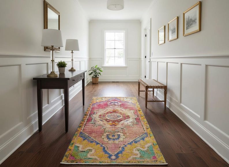 Entrway Rug, Hallway Rug, Ktichen Non-Slip Rug, Hand Tufted Rug, Chenille Cotton Rug, Long Size Rug, Area Rug, Machine Washable, Natural Rug