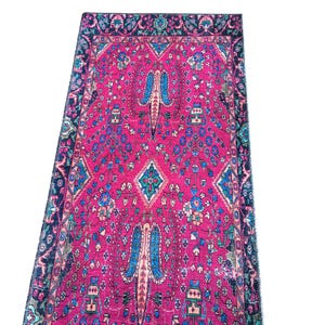 Pink Rug, Handknotted Rug, Blue Rug, Indoor Non-Slip Rug, Bohemian Rug, Chenille Cotton Rug, Polyester Rug, Modern Rug, Washable Rug