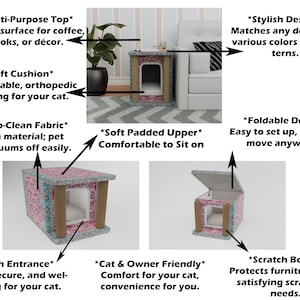 Pinky cat house, Cute design pet bed, Useful cat house, Upholstered pet house, Cat pillow, Cushioned cat house, Pet friendly material