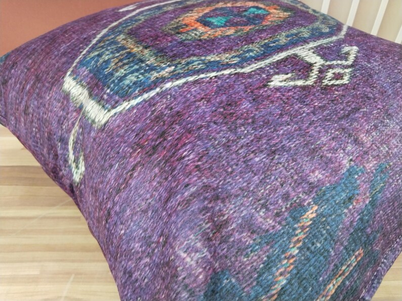 boho pillow cover, fabric cushion, couch pillow, purple pillow, decorative pillow, toss pillow, washable pillow, farmhouse pillow, RS 83