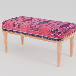 Pink makeup chair, Chic outdoor bench, Ottoman vanity stool, Handmade bench, Decorative pouf, Scandinavian stool, Bedroom soft bench, RSB 99