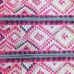 stairs runner rug, pink rug for stairs, retro rug, herki rug print, ikat rug, aesthetic rug, boho decor rug, pastel rug, steps rug, RS 70