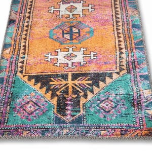 Ethnic Rug, Turkish Cotton Rug, Gothic Rug, Chenille Cotton Rug, Bathroom Rug, Long Size Rug, Non-Slip, Machine Washable, Traditional Rug