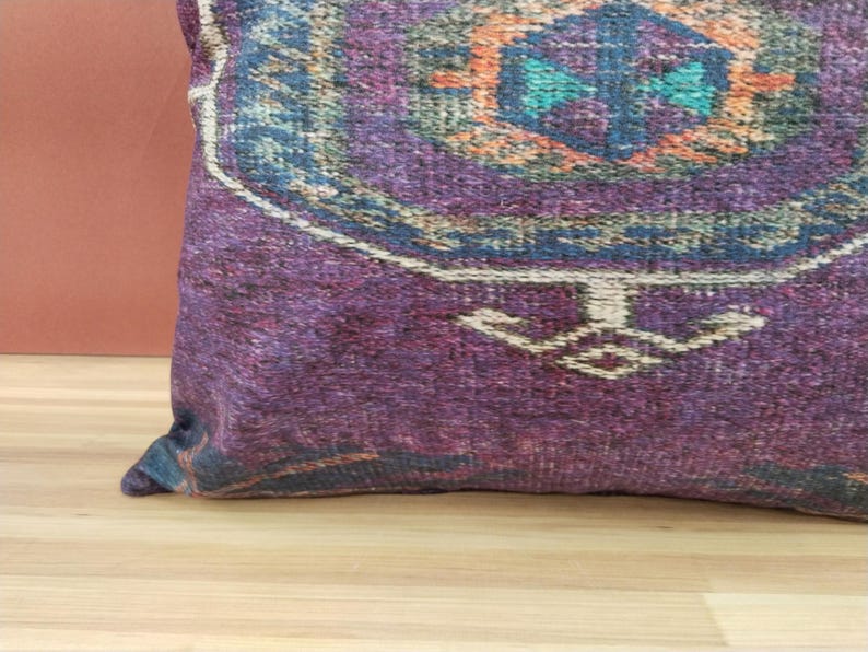 boho pillow cover, fabric cushion, couch pillow, purple pillow, decorative pillow, toss pillow, washable pillow, farmhouse pillow, RS 83