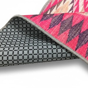 stairs runner rug, pink rug for stairs, retro rug, herki rug print, ikat rug, aesthetic rug, boho decor rug, pastel rug, steps rug, RS 70