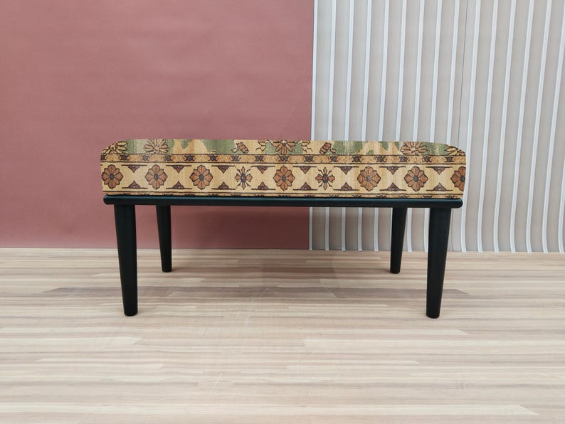 Yellow vintage bench, Industrial bench, Eclectic bench, Foyer hall bench, Rustic mid table, Durable seating, Strong shoe bench, RSB 275