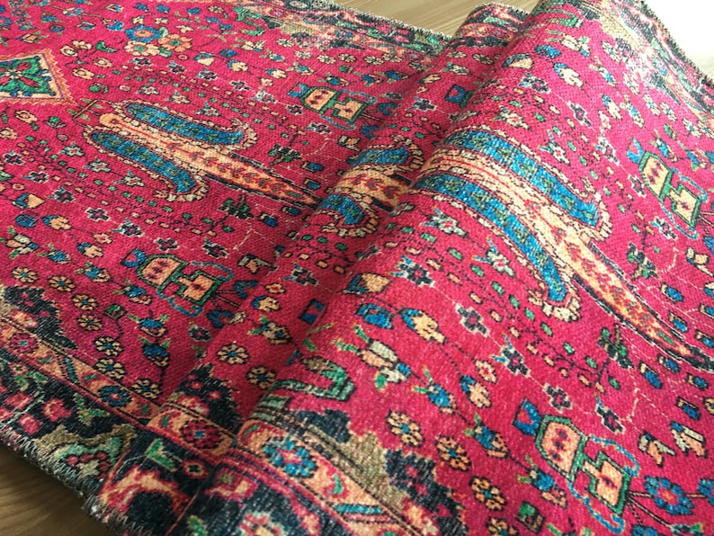 Pink Rug, Handknotted Rug, Blue Rug, Indoor Non-Slip Rug, Bohemian Rug, Chenille Cotton Rug, Polyester Rug, Modern Rug, Washable Rug