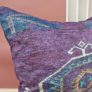 boho pillow cover, fabric cushion, couch pillow, purple pillow, decorative pillow, toss pillow, washable pillow, farmhouse pillow, RS 83