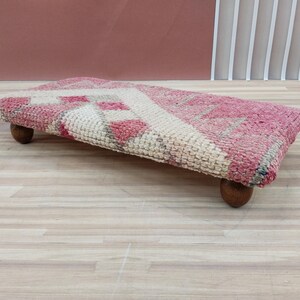Handmade wooden bench, Kilim upholstered shoe organizer, Rustic storage ottoman, Entryway step stool, Mudroom shoe rack, RS Stepstool 59