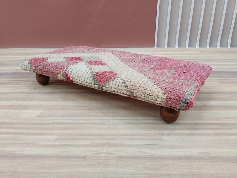 Handmade wooden bench, Kilim upholstered shoe organizer, Rustic storage ottoman, Entryway step stool, Mudroom shoe rack, RS Stepstool 59