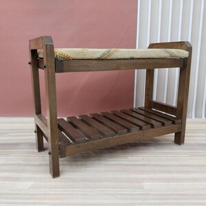 Vintage shoe bench, Rustic organizer, Ottoman with shelf, Entryway storage, Mudroom decor, Footwear bench, Handmade stool, RS Stepstool 64