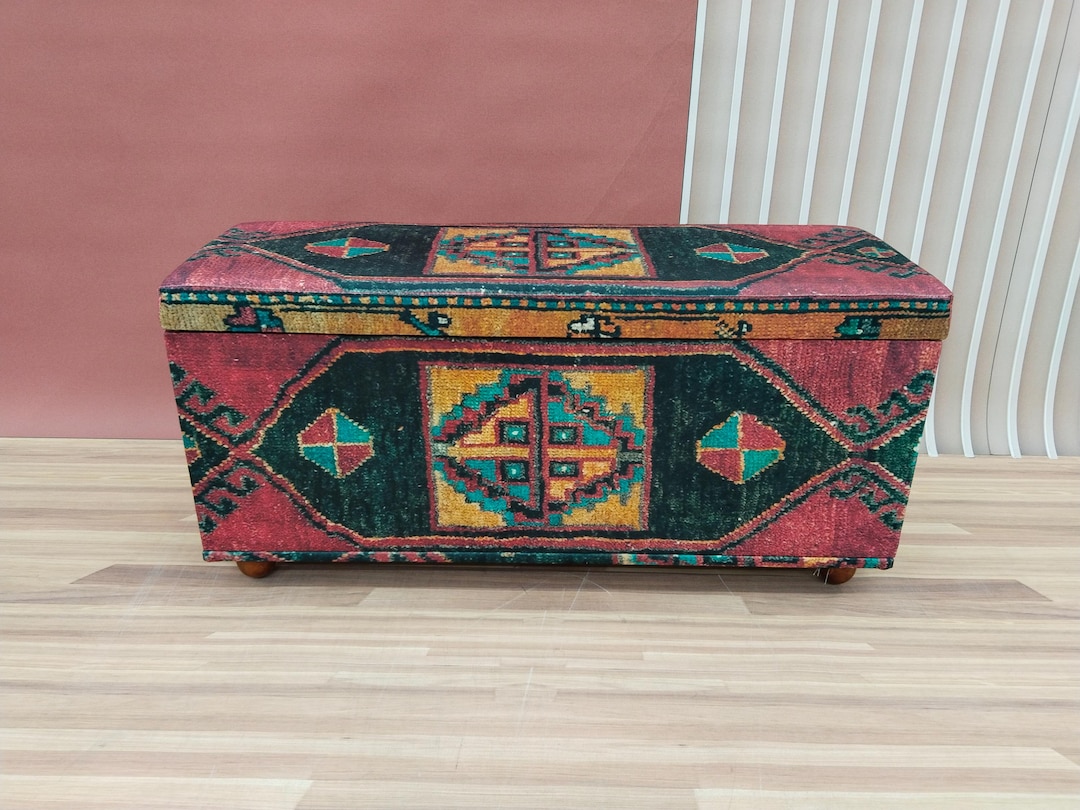Southwestern Bench, Red Storage, Contemporary Bench, Ottoman Storage ...