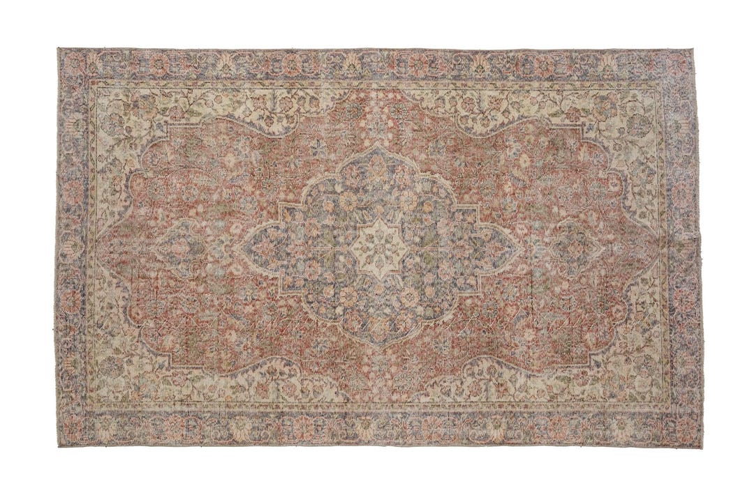 Traditional Rug, Large Vintage Rug, Framed Rug, Oriental Rug, Natural ...