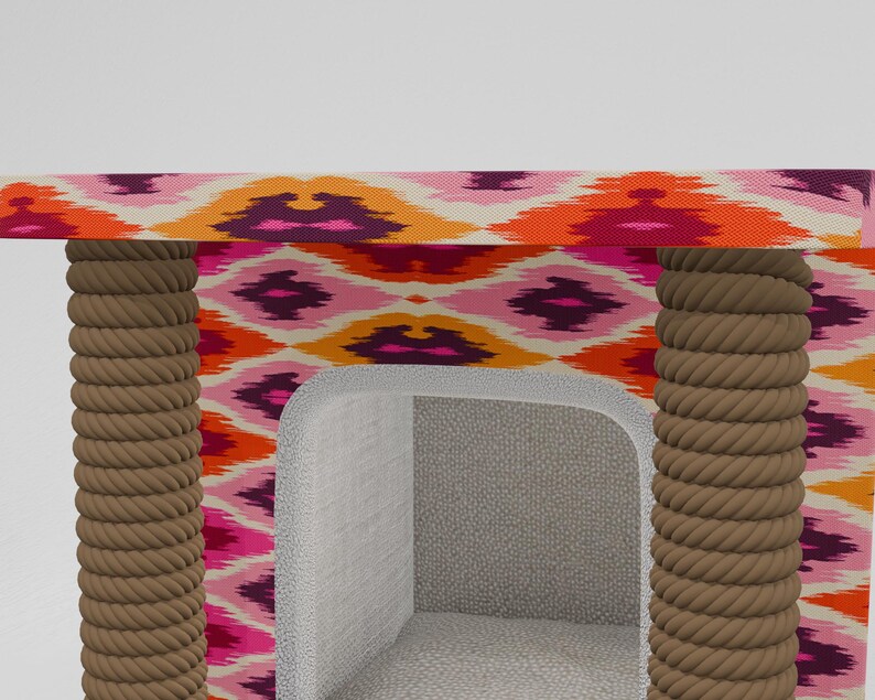Pinky cat house, Cute design pet bed, Useful cat house, Upholstered pet house, Cat pillow, Cushioned cat house, Pet friendly material