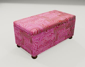 Comfortable seat bench, Modern bench, Pink storage bench, Ottoman bench, Lovely bedroom decoration, Chic bench, Storage piano bench RS 155