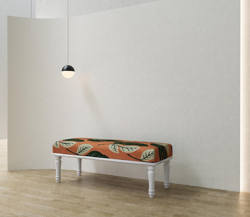 Tropical bench, Island living decor, Doorway seating, Bench plant stand, Multipurpose stool, Modern shoe bench, Ottoman furniture, RSB 410