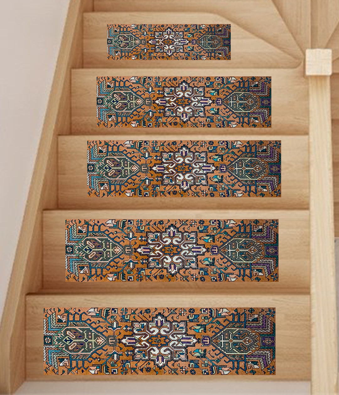 Oushak Patterned Stair Rug, Stair Rug Runner, Modern Stairs Rug, Ultra ...