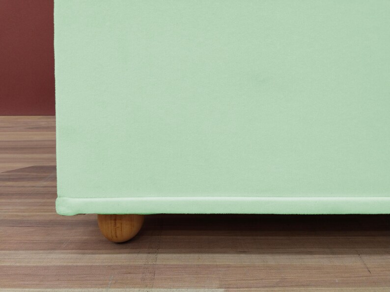 Mint green storage, Cottagecore bench, Calming home decor, Minimalist seating, Functional storage, Relaxing home accent, RS fabric 35