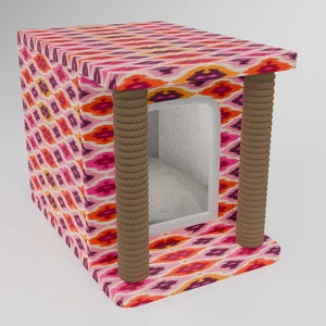 Pinky cat house, Cute design pet bed, Useful cat house, Upholstered pet house, Cat pillow, Cushioned cat house, Pet friendly material