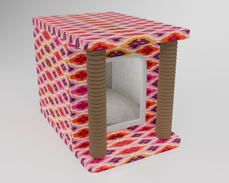 Pinky cat house, Cute design pet bed, Useful cat house, Upholstered pet house, Cat pillow, Cushioned cat house, Pet friendly material