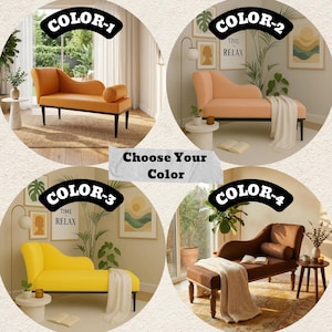 Soft cushioned bench, Chaise lounge chair, Special event lounge, Summer style decor, Bench with backrest, Fainting couch, Sunset orange seat