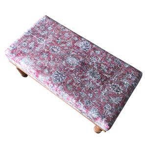 Oushak rug pattern bench, Piano bench, Handmade ottoman, Decorative bench, Entry bench, Shoe bench, End of bed bench, Rustic bench, RSB 57