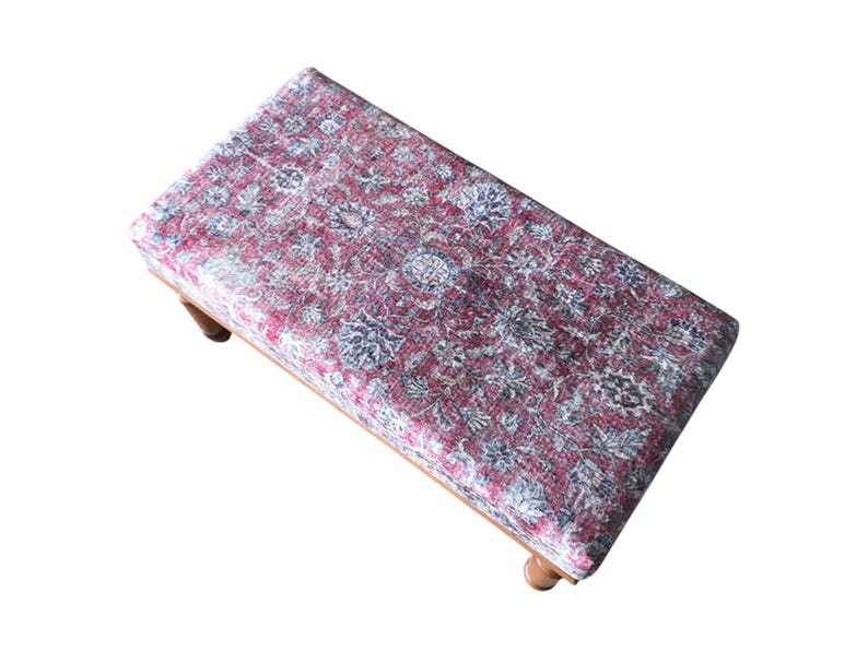 Oushak rug pattern bench, Piano bench, Handmade ottoman, Decorative bench, Entry bench, Shoe bench, End of bed bench, Rustic bench, RSB 57