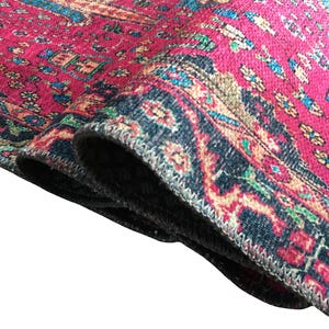 Pink Rug, Handknotted Rug, Blue Rug, Indoor Non-Slip Rug, Bohemian Rug, Chenille Cotton Rug, Polyester Rug, Modern Rug, Washable Rug