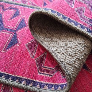 soft stair rug, handmade runner rug, stair mat rug, non slip step mat, vintage print, eco friendly rug, bohemian rug, mini oushak rug, RS 99