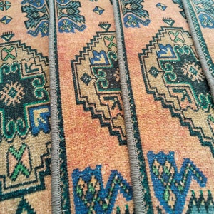 stair tread runner, oushak runner rug, retro rug, washable rug, stairway rug, handmade runner, boho decor rug, staircases step mat, RS 129