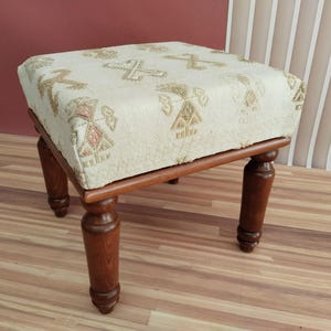 Handmade bench, Classic ottoman, Footstool bench, Kilim upholstered bench, Mudroom bench, Short bench, Extra seating, 18x18x18,
