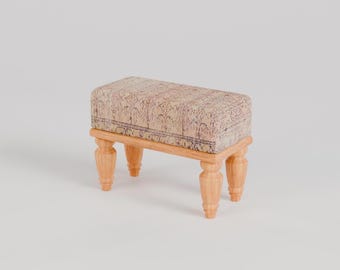 Footstool bench, Handmade bench, Wood work bench, Footrest bench, Soft bench, Tv chair stool, Boho bench, 9x18x14, RSB 9x18 10-02
