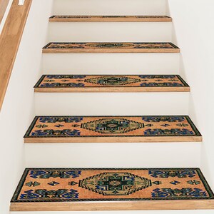 stair tread runner, oushak runner rug, retro rug, washable rug, stairway rug, handmade runner, boho decor rug, staircases step mat,