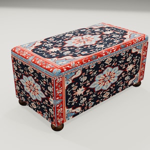 Storage bench, Authentic design bench, Handmade ottoman bench, Living room bench, Shoe bench, Sitting storage bench, Upholstered truck RS 28