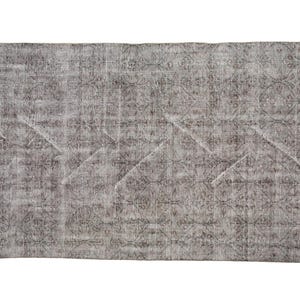 overdyed turkish rug, retro rug, oushak area rug, vintage rug, family room rug, primitive rug, worn rug, chic rug, 5.1x8.5 ft, RS 1641