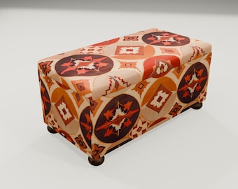 Bedroom storage bench, Ottoman furniture with storage, Saloon seating bench, Long storage, Sit and storage bench, Artistic bench RS 133