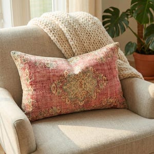 farmhouse pillow, bedroom pillow, ethnic pillow, boho pillow, aztec pillow, decorative pillow, oushak pillow, livingroom pillow, RS 05-01