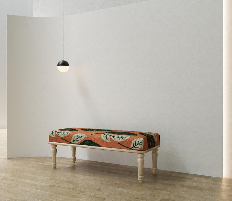 Tropical bench, Island living decor, Doorway seating, Bench plant stand, Multipurpose stool, Modern shoe bench, Ottoman furniture, RSB 410