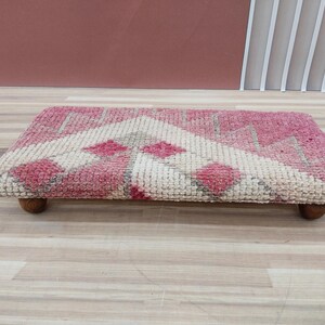 Handmade wooden bench, Kilim upholstered shoe organizer, Rustic storage ottoman, Entryway step stool, Mudroom shoe rack, RS Stepstool 59