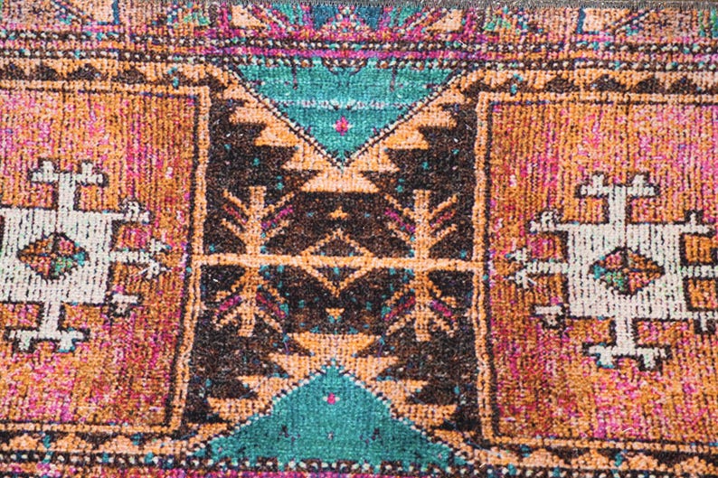 Ethnic Rug, Turkish Cotton Rug, Gothic Rug, Chenille Cotton Rug, Bathroom Rug, Long Size Rug, Non-Slip, Machine Washable, Traditional Rug
