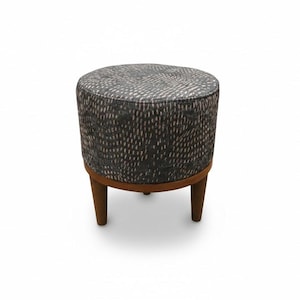 Gothic footstool, Handmade pouf stool, Modern hallway seat, Round shoe bench, Designer furniture, Solid wood chair, Bath organizer, RS 479
