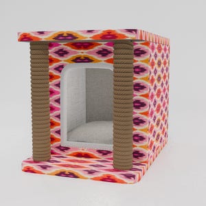 Pinky cat house, Cute design pet bed, Useful cat house, Upholstered pet house, Cat pillow, Cushioned cat house, Pet friendly material