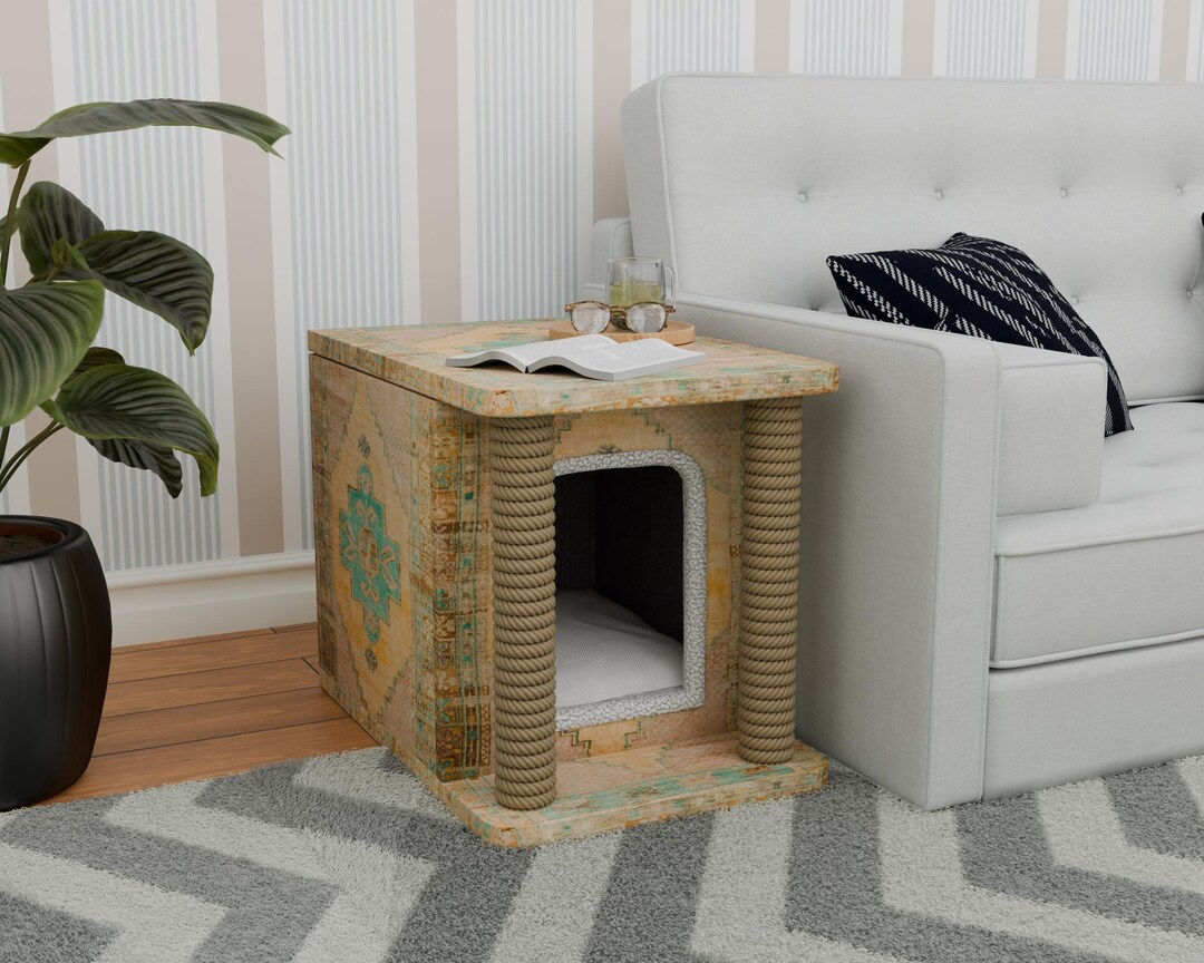 Cama para mascotas de estilo victoriano, Caja de madera