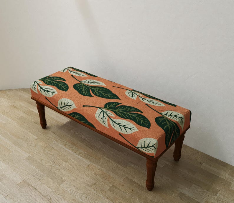 Tropical bench, Island living decor, Doorway seating, Bench plant stand, Multipurpose stool, Modern shoe bench, Ottoman furniture, RSB 410