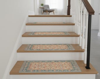 stair runner tread, non-slip rug, easy to clean, stair mat, rug runners, machine washable runner rug, stair treads, rustic rug carpet, RS3-1